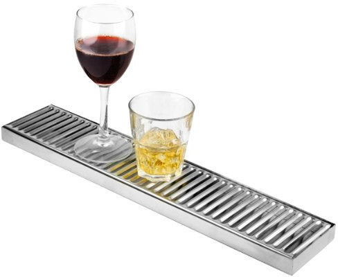 bar@drinkstuff Stainless Steel Long Drip Tray 10cm x 50cm, Back Bar & Beer Drip Tray