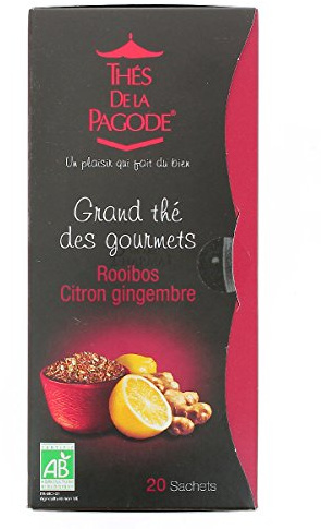 Rooibos orgánico de limón y jengibre 20 bolsitas infusoras