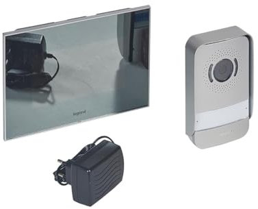 LEGRAND, Video-Türsprechanlage mit 2-Draht-Anschluss, 7 Zoll Hochglanz-Farbmonitor und Weitwinkelkamera, 1-/2-Familienhaus-Set, 369220
