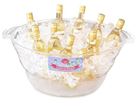 The Vintage Company Large Oval Acrylic Ice Wine Champagne Bucket with Twin Handles