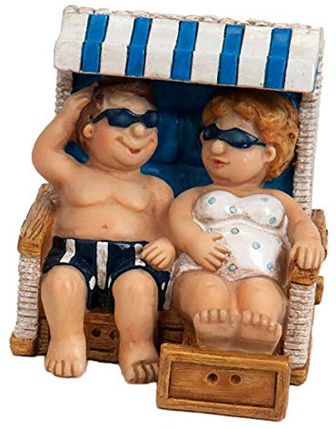 Deko Figur Polyresin Urlauberpaar im Strand-