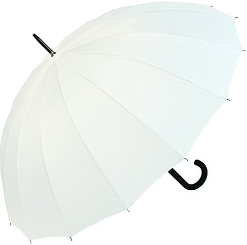 iX-brella Long – Parapluie de qualité supérieure en 16 pièces avec mécanisme automatique résistant aux tempêtes, Blanc., 100, Parapluie automatique