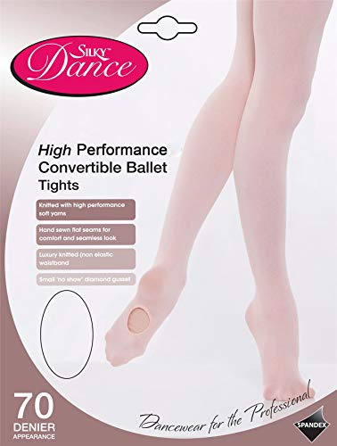 Silky High Performance Womens Convertible Dance Ballet Tights 70d - Pink Medium