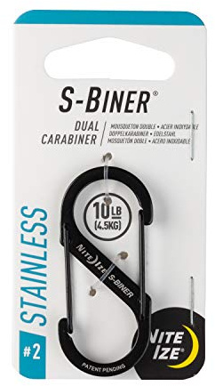Nite Ize S-Biner dubbel karbinhake rostfritt stål, svart (svart)