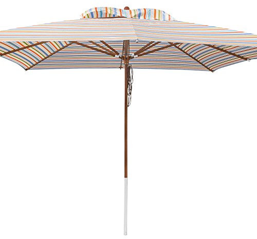 anndora® Sonnenschirm Marktschirm Gastronomie Biergarten 4 x 4 m - mit Winddach gestreift 7 Farben