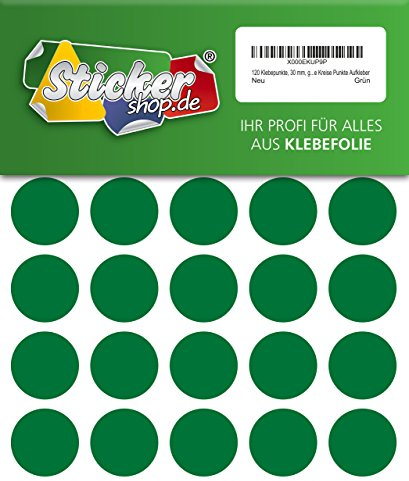 120 Klebepunkte, 30 mm, grün, aus PVC Folie, wetterfest, Markierungspunkte Kreise Punkte Aufkleber