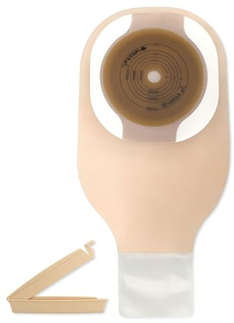 Hollister 8631 Premier 1-Piece 12” Drainable Ostomy Pouch & Flat Flextend Skin Barrier, Pack of 10, Transparent, Cut-to-Fit 2-1/2”