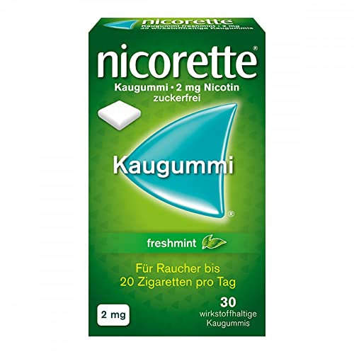 NICORETTE Kaugummi 2mg freshmint – Nikotinkaugummi zur Raucherentwöhnung – Minzgeschmack –2mg Nikotin – Rauchen aufhören – 30 Stk
