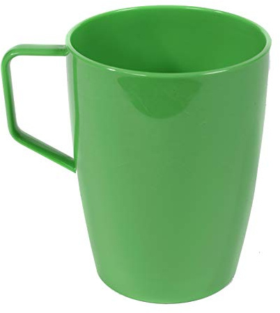 Harfield Emerald Green Beakers Mugs (Pack of 4, 280ml) Lightweight Virtually Unbreakable Polycarbonate Plastic