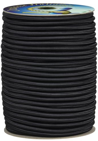 Corderie Italiane 006004059 Treccia elastica nera 4 mm - 20 mt