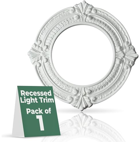 Renovators Supply Manufacturing Ceiling Light Trim Medallion 10'' Polyurethane White