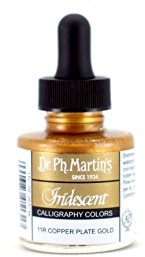 Dr. Ph. Martin's Ink Bottle, Copper Plate Gold,29.6 ml (Pack of 1)