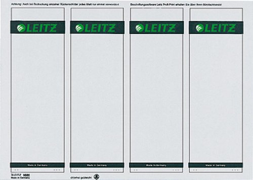 Leitz Rückenschilder PC-beschriftbar/1685-20-85 61x191mm grau Inh.100