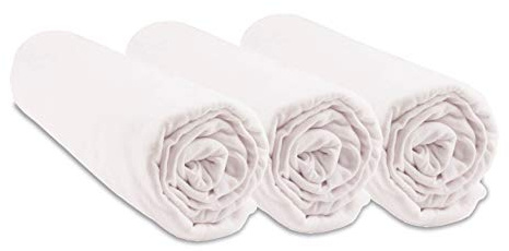 3 Spannbetttücher Bio-Baumwolle für Babybett, 60 x 120 cm