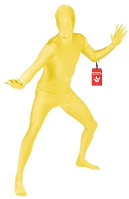 Morphsuit Helkroppsdräkt – gul, XL | original bodysuit för vuxna och barn | super stretch kostym perfekt för gör-det-själv festkläder | Halloween, cosplay, maskeraddräkt | för män och kvinnor