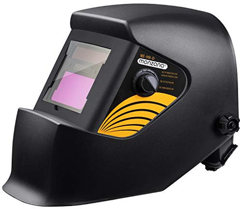 MONZANA® Automatik Schweißhelm Großes Sichtfeld Solar für Gängige Schweißtechniken Automatische Abdunklung inkl 5 Ersatzgläser Schweißmaske WIG MIG MAG