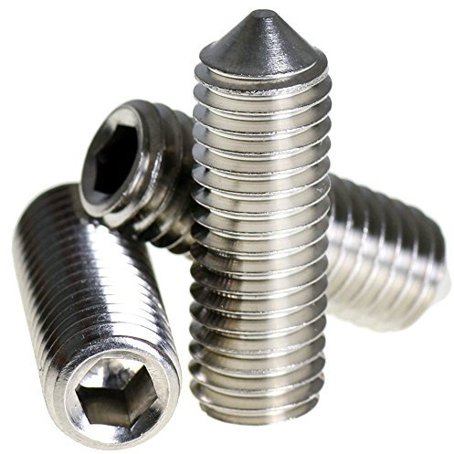 (6mm) M6 x 60 A2 Stainless Steel Cone Point Grub Screws Hex Socket Set Screw DIN 914-10