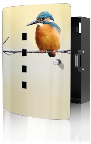 banjado Design Schlüsselkasten aus Edelstahl für 10 Schlüssel - Schlüsselschrank zur Schlüssel Aufbewahrung 24 x 21,5 x 7cm groß mit praktischem Magnetverschluss - Motiv Pause