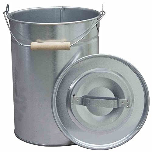 H.G. 1063–64 Seau à cendres avec couvercle, galvanisé 16 L
