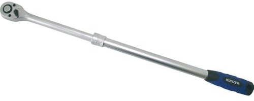 KUNZER 7VR12 Verlängerungsknarre 1/2, 48 Zähnen, 600 mm, 700 Nm, Drehmoment | vierstufig ausziehbar von 450, max. Belastung bis, Ratsche, Schnellspannknarre, Getriebe, Zwei-Komponenten
