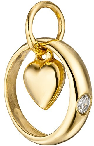 Jobo Kinder-Taufring mit Herz aus 8 Karat 333 Gold mit Zirkonia