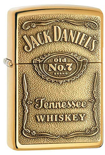 Zippo 1350003 Feuerzeug Jack Daniel's Label Brass, 254BJD.428, High Polish Brass, Einheitsgrosse