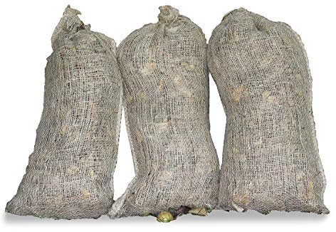 Haxnicks Jute130101 - Bolsas de compostaje (3 Unidades, Tela de Yute Natural, Biodegradable, sin plástico), Color marrón