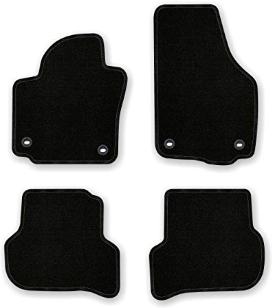 Bär-AfC Auto Fußmatten Basic passend für VW Golf Plus 2005-2007, Autoteppiche Nadelvlies Schwarz, Rand Kettelung Schwarz, Set 4-teilig, VW04180