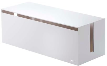 Yamazaki 2707 WEB Cable Box, white, PC-ABS Resin, Minimalist, 40 x 15.5 x 14.5 cm