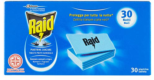 Raid - Recarga de pastillas antimosquitos, 4 paquetes de 30 unidades