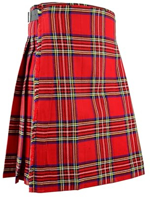 Hamilton Kilts Scottish Traditional Mens Kilt Royal Stewart Tartan, W 32, Red