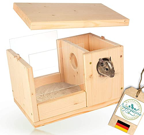 Nagergaleria® Premium Hamster Sandbad mit genialer Schmutzschleuse für gesunde Nager wie Rennmaus Degu Ratte Maus