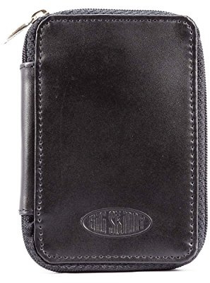Big Skinny Leather Slim Key Case, Holds Up to 3 Cards, Black
