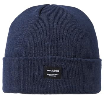 JACK & JONES Herren Jjdna Beanie Noos Strickm tze, Blau (Navy Blazer Navy Blazer), Einheitsgröße EU