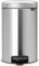 Brabantia NewIcon Pedal Bin 12L (Matt Steel) Soft-Closure Rubbish Waste Bin, Removable Inner Bucket + Free Bin Bags