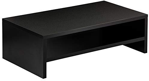 FITUEYES Monitorständer Bildschirmständer aus Holz Ergonomischem Laptop-Druckerständer für Monitor Laptop Drucker Fernseher 42,5x23,5x14cm Schwarz
