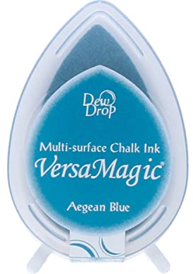 Tsukineko VersaMagic Dew Drop Stempelkissen zum Stempeln-Blau, Ägäisblau-klein-auf Wasserbasis-archivieren, deckend, prägen-für dünnes Papier, Aegean Blue, S