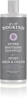 For All DogKind Super Soothing Dog Shampoo - Hydrating and Cleansing for itchy Skin - Flea and Tick Defense - Dilutable 32-1 - 97% Natural - 250ml