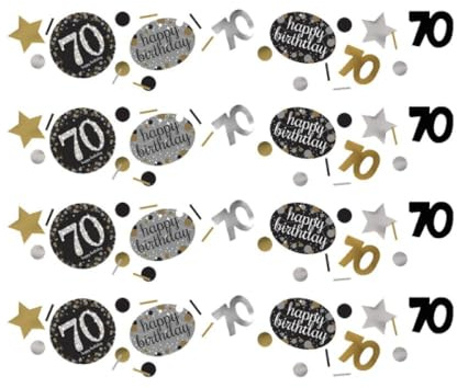 Amscan 361964 - Konfetti 70 Sparkling Celebration, Folie/Papier, 34 g, Streudeko, Tischdekoration, Geburtstag, Happy Birthday