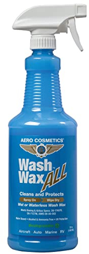 Wet or Waterless Car Wash Wax 32 Fl. oz, UV Protection. Cleans, Protects, and Shines. Aircraft Quality Just Spray On and Wipe Dry Anywhere, Anytime, Home, Office, School, Garage, Parking Lots.