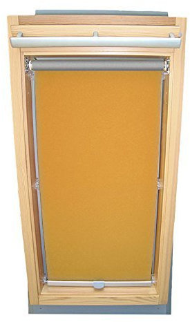Hochwertiges Abdunkelungsrollo Rollo Thermo gelb für Velux DG/RG-EP VL,VG,VX 045 ALU // Verdunkelungsrollo/Verdunkelungs-Rollo/Fensterrollo