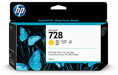 HP 728 Gelb, Original Druckerpatrone | Tinte für DesignJet T730, T830, 130 ml (F9J65A)