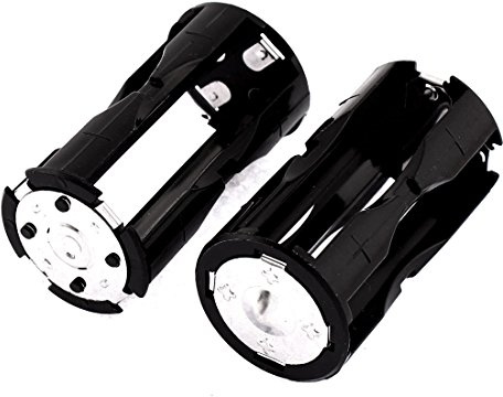sourcing map 2Stk Runde Halter Batterietrog Koffer für 4 x AAA Batterien