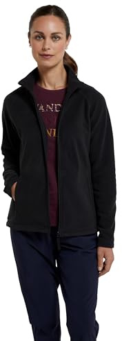 Mountain Warehouse Raso Womens Fleece Jacket - Ladies Sweater Top, Full Zip Microfleece - Travel Black Women's Size 14