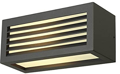 SLV BOX-L | LED Wandleuchte, Außenbeleuchtung von Wänden, Wegen, Eingängen, LED Strahler, Wand-Lampe aussen, Aussenleuchte LED, Gartenlampe, Wege-Leuchte | anthrazit, IP54, E27