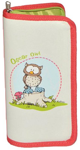 alles-meine.de GmbH 2 in 1: Federmappe/Kosmetiktasche - Eule Oscar - Schlamper Etui Kinder Schlamperrolle Eulen Forest Friends Tiere
