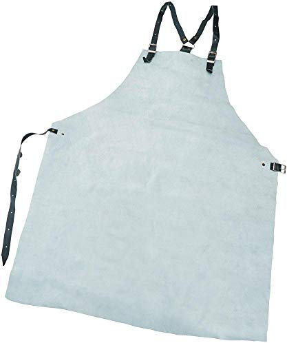 TPF Comercial 0007699330005 – Grembiule da saldatore in pelle bovina spiegata, ad alta resistenza, con cinghie di pelle del dorso