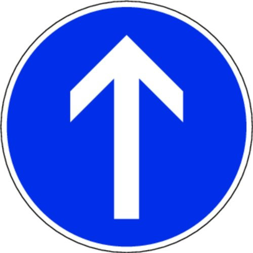 LEMAX® Verkehrszeichen - Vorgeschriebene Fahrtrichtung geradeaus, Zeichen 209-30 Alu 2 mm, RA1 weiß/blau 42