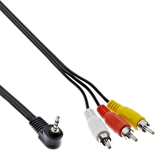 InLine® 1,5 m 3,5 mm 4-stiftskontakt till 3 x cinch ljud/videokabel för digital videokamera