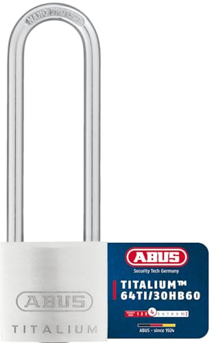 ABUS Lucchetto Titalium 64TI/30HB60 - con grillo alto - serratura da cantina con corpo in alluminio speciale - grillo in acciaio temprato - livello di sicurezza 4